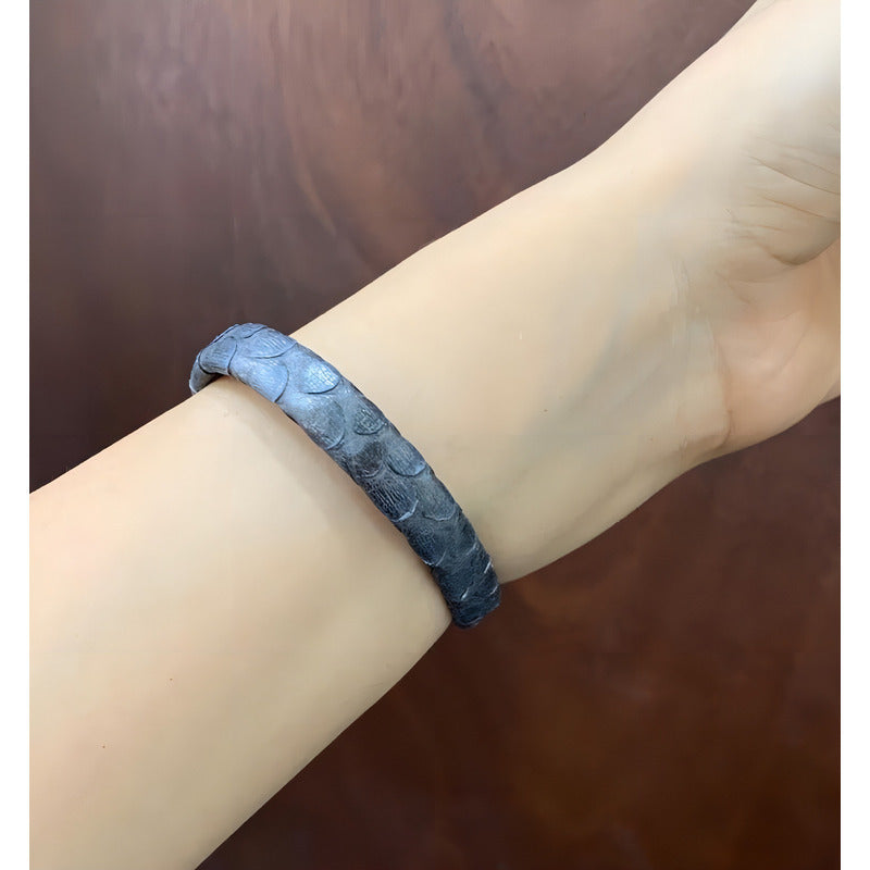 Pulsera Turca Con Piel Y Piedras Naturales, Estambul Joya Color - Diámetro 8 Cm Largo 15 Cm