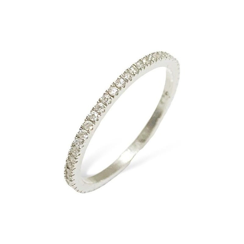 Anillo Plata925 Una Linea Churumbela Blanca Estambul Joya Color Blanco Talla 9