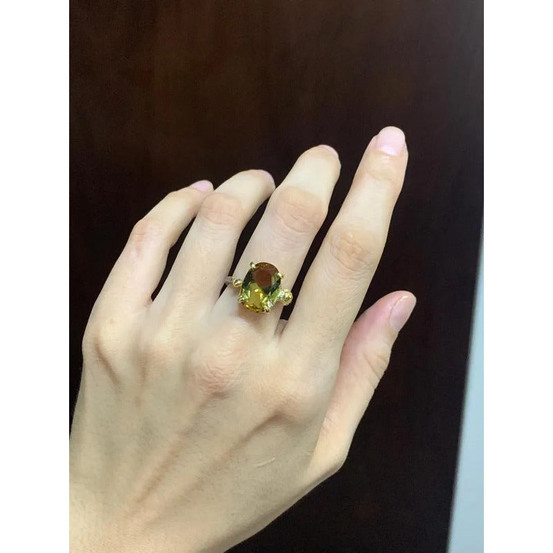 Anillo Plata925 Zultanite Ovalo Gr Orolam Rodio Estambuljoya Dorado Ajustable