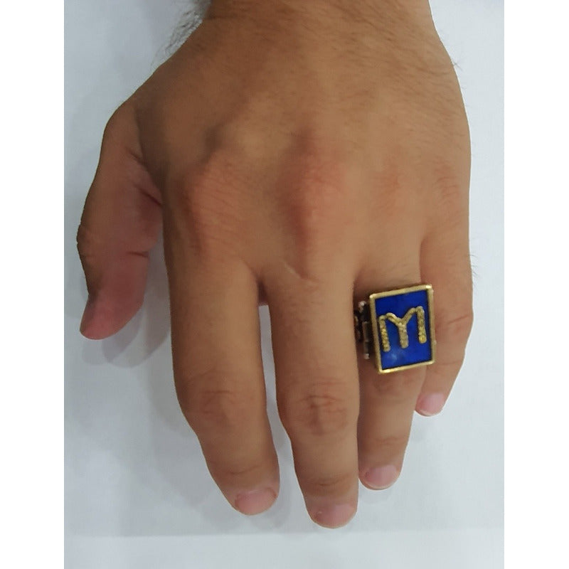 Anillo De Ertugrul, Turco Otomano De Plata, Para Hombre Azul Petróleo 9