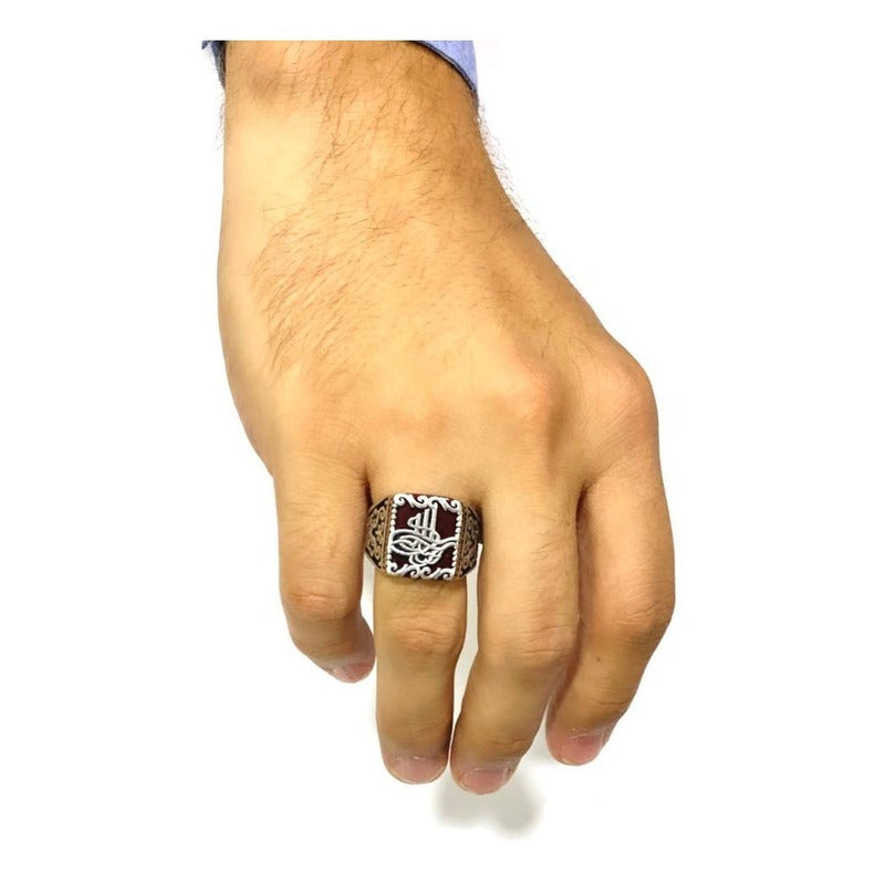 Anillo Otomano De Plata , Joyeria Turca, Estambul Joya Bordó 11