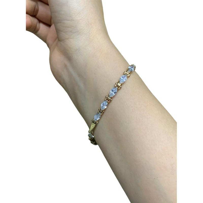 Pulsera Turca Plata 925, Ojo Turco, Zircon, Estambul Joya 7 Cm 19 Cm