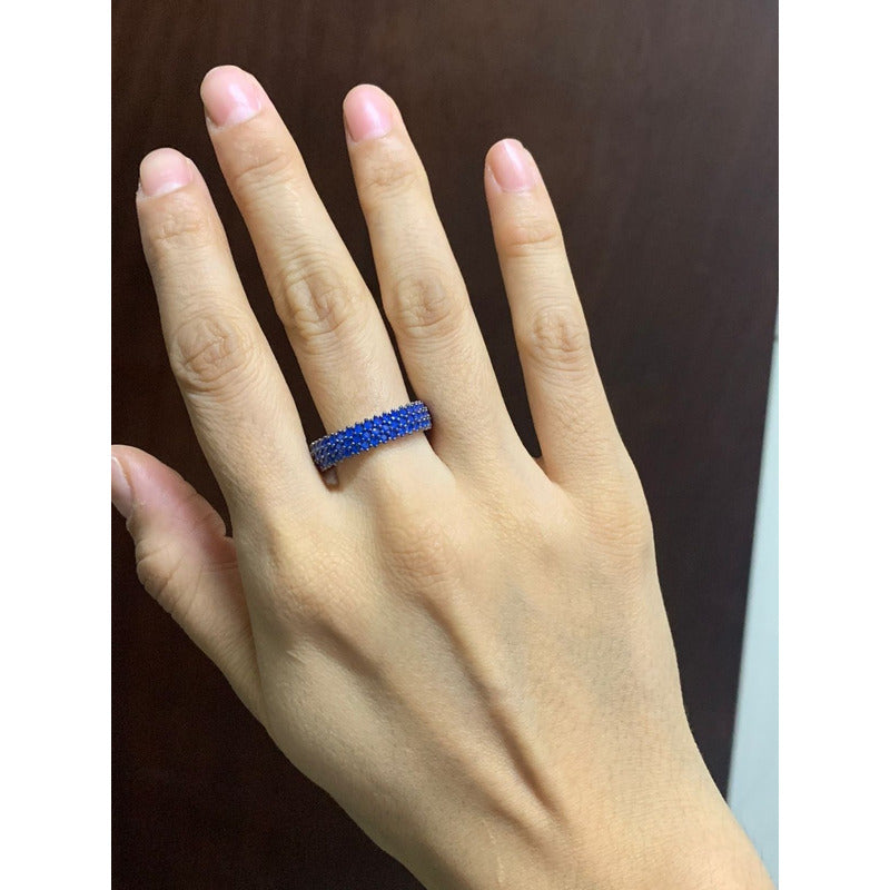 Anillo Turco Plata925 Churumbela 3 Lineas Azul Estambul Joya