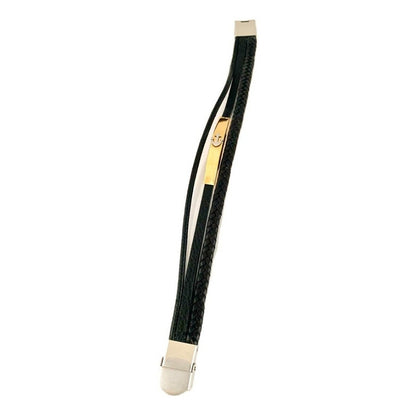 Pulsera De Acero Y Piel, Triple, Dije Ancla,  Para Hombre Negro 21 Cm