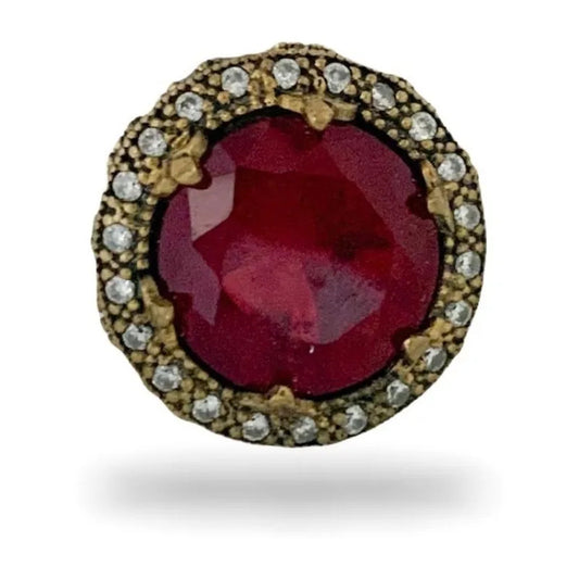 Anillo Plata 925 Turca, Rubi Zircon,redondo ,estambul Joya Rojo 6