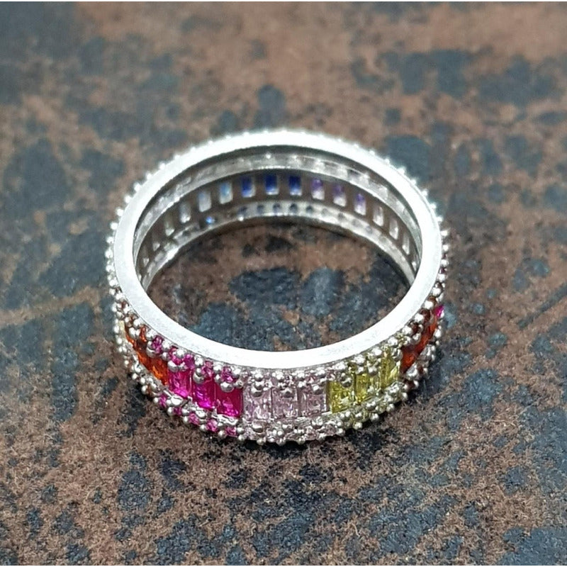 Anillo Turco Plata 0.925 Churumbela Circonias Estambul Joya Azul 7