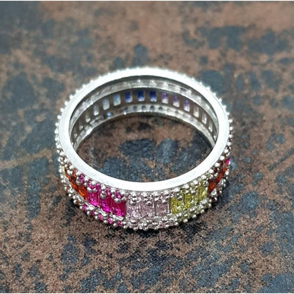 Anillo Turco Plata 0.925 Churumbela Circonias Estambul Joya Azul 7