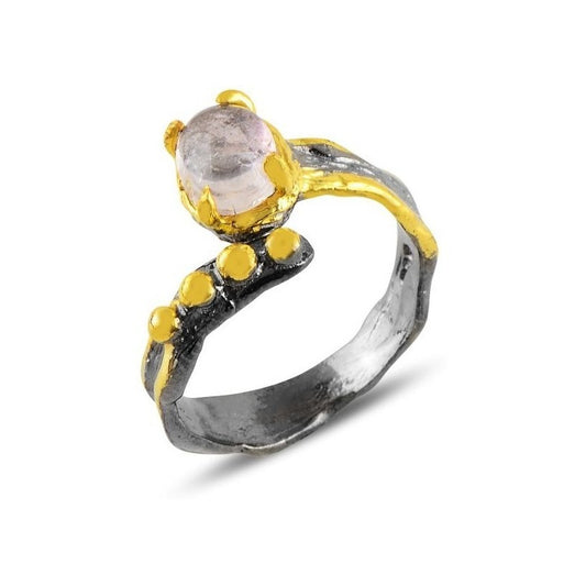 Anillo De Plata 925, Con Rodio Ajustable Piedra Turmalina Rosa Ajustable