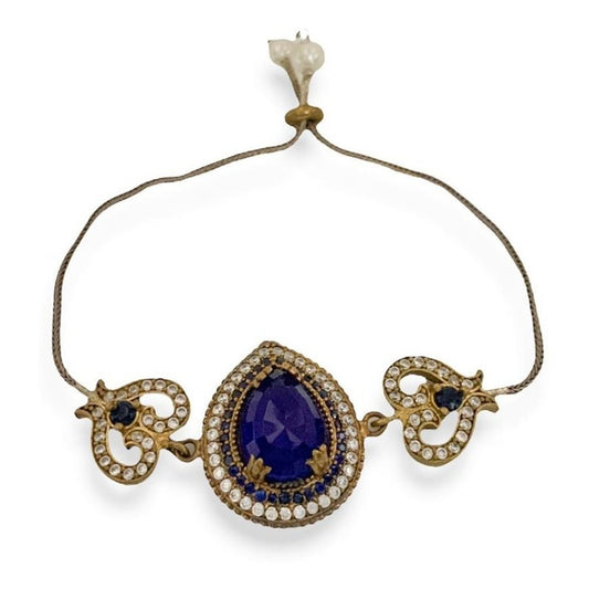 Pulsera Turca Plata 925, Gota Azul, Ajustable Estambul Joya 7 Cm 20 Cm