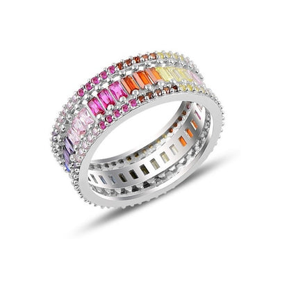 Anillo Turco Plata 0.925 Churumbela Circonias Estambul Joya Azul 7