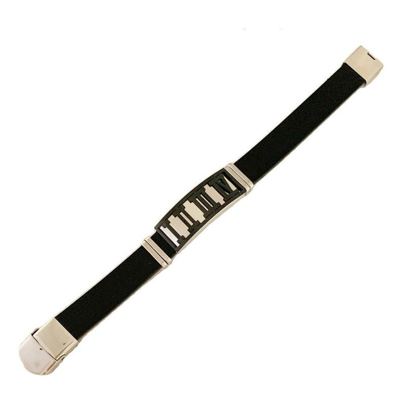 Pulsera De Acero Con Piel, Turca Ottomano, Para Hombre 21 Cm