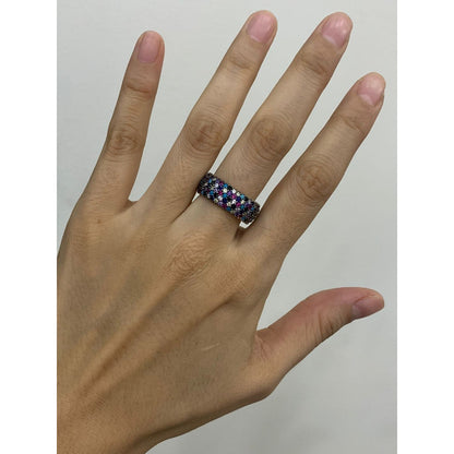 Anillo Plata925 Churumbela 5 Lineas Multicolor Estambul Joya