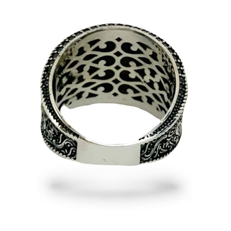 Anillo De Plata925, Turco, Espada Ottomano Para Hombre Color Dorado Talla 11