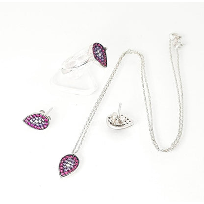 Juego De Plata, En Gota Con Piedras Naturales,estambul Joya