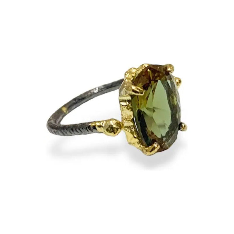 Anillo Plata925 Zultanite Ovalo Gr Orolam Rodio Estambuljoya Dorado Ajustable