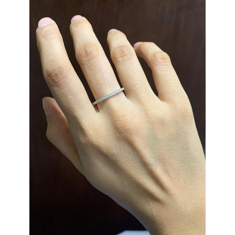 Anillo Plata925 Una Linea Churumbela Blanca Estambul Joya