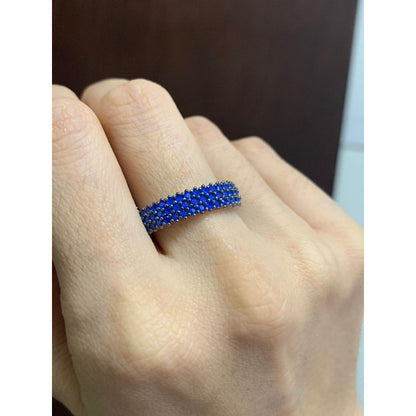 Anillo Turco Plata925 Churumbela 3 Lineas Azul Estambul Joya