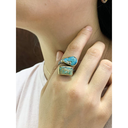 Anillo Plata925 Ajustable Gota Turquesa Rodio Estambuljoya Turquesa Ajustable