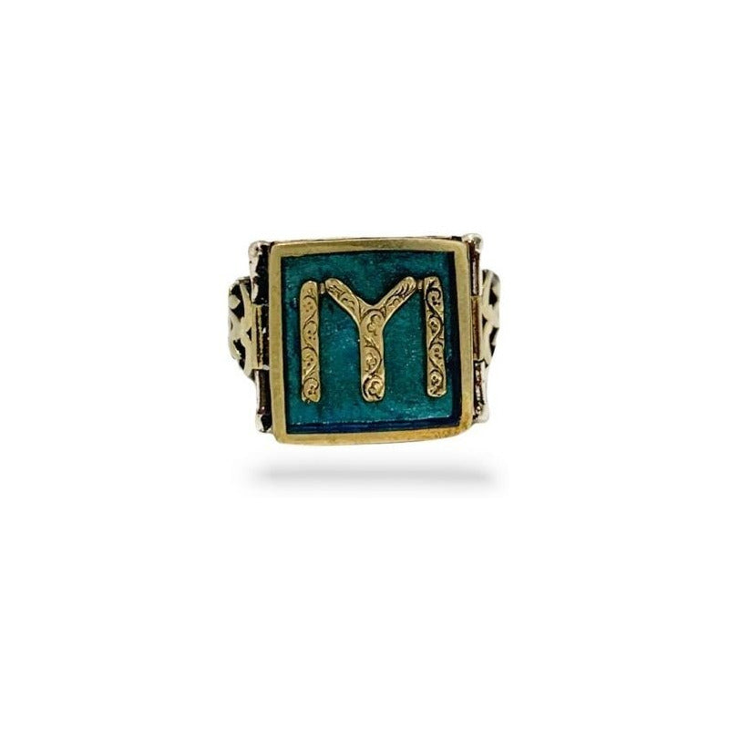 Anillo Plata Turco Otomano Ertugrul Para Hombre Estambuljoya Azul Petróleo 9.5