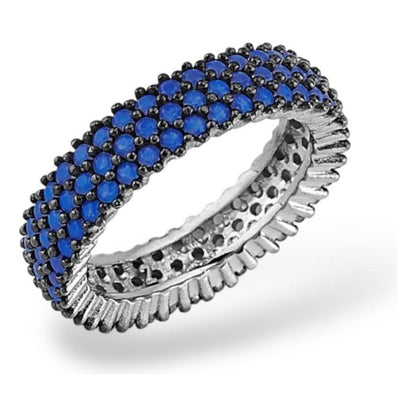 Anillo Turco Plata925 Churumbela 3 Lineas Azul Estambul Joya